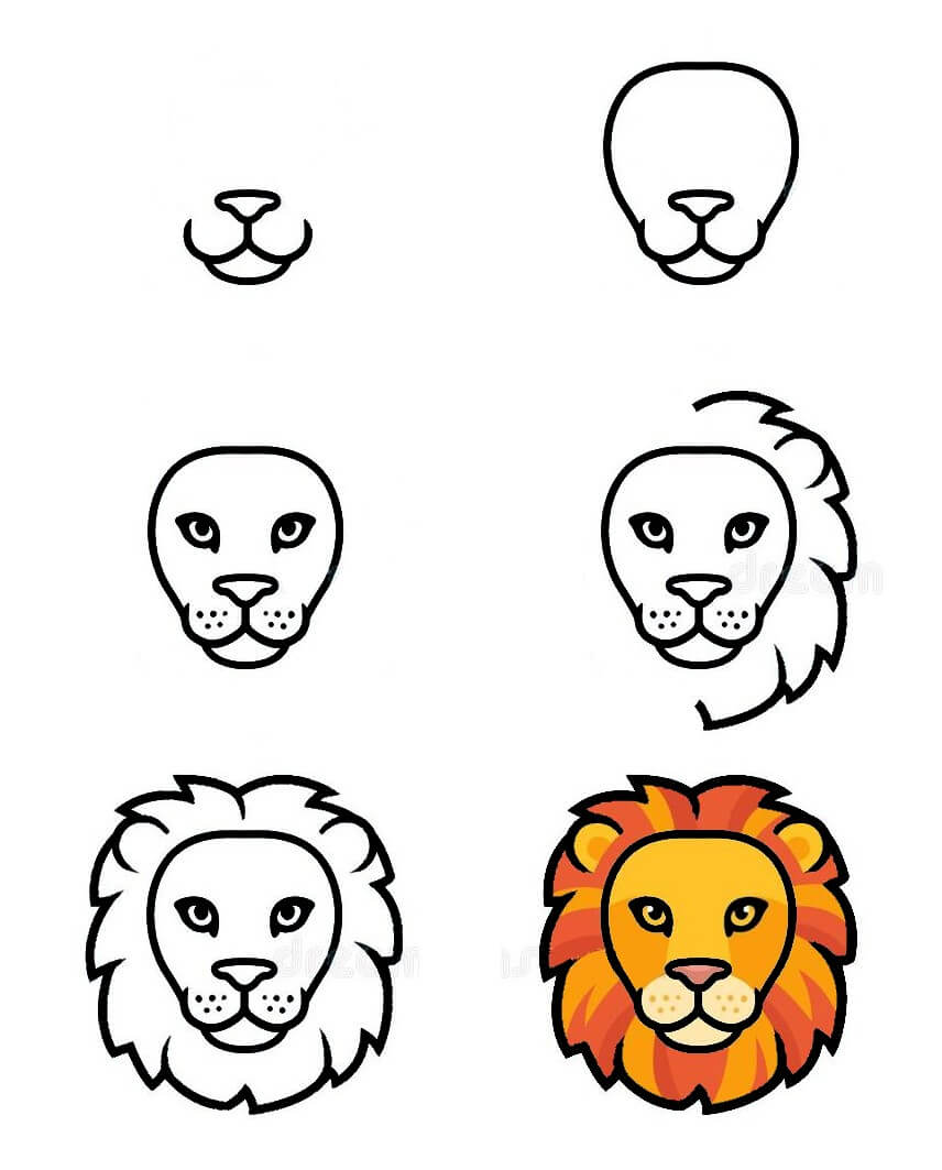 Idée visage de lion (8) dessin