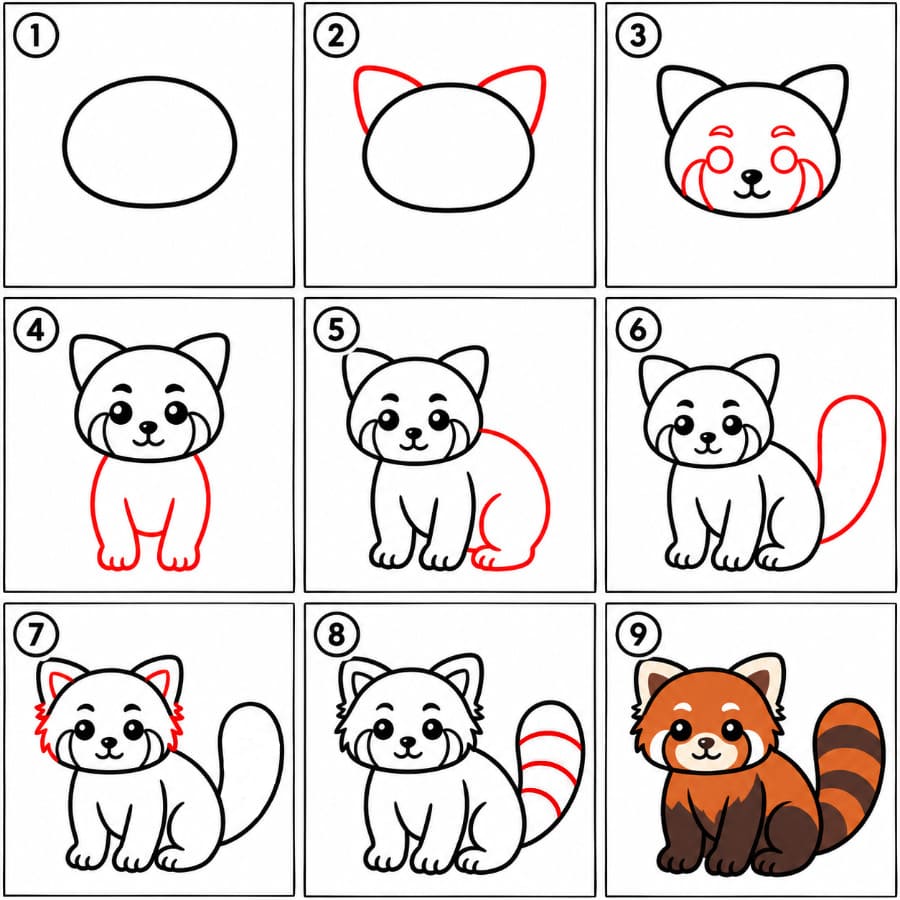 Image de panda roux dessin
