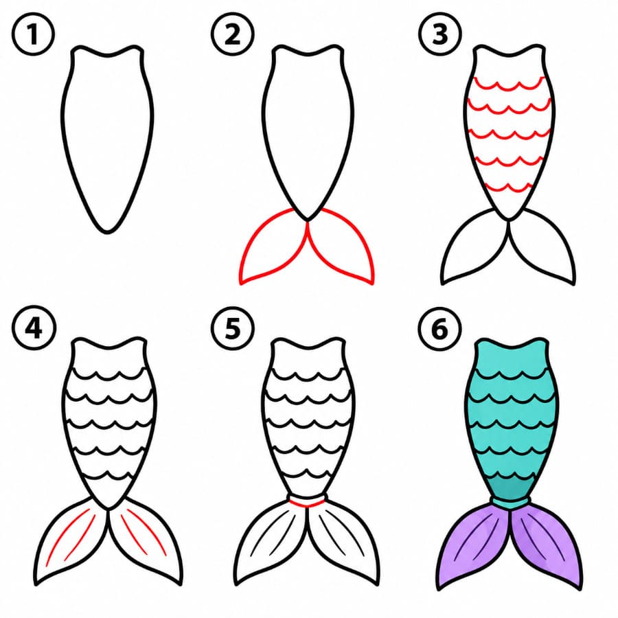 Image de queue de sirène dessin
