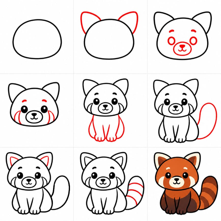 Panda roux gratuit dessin