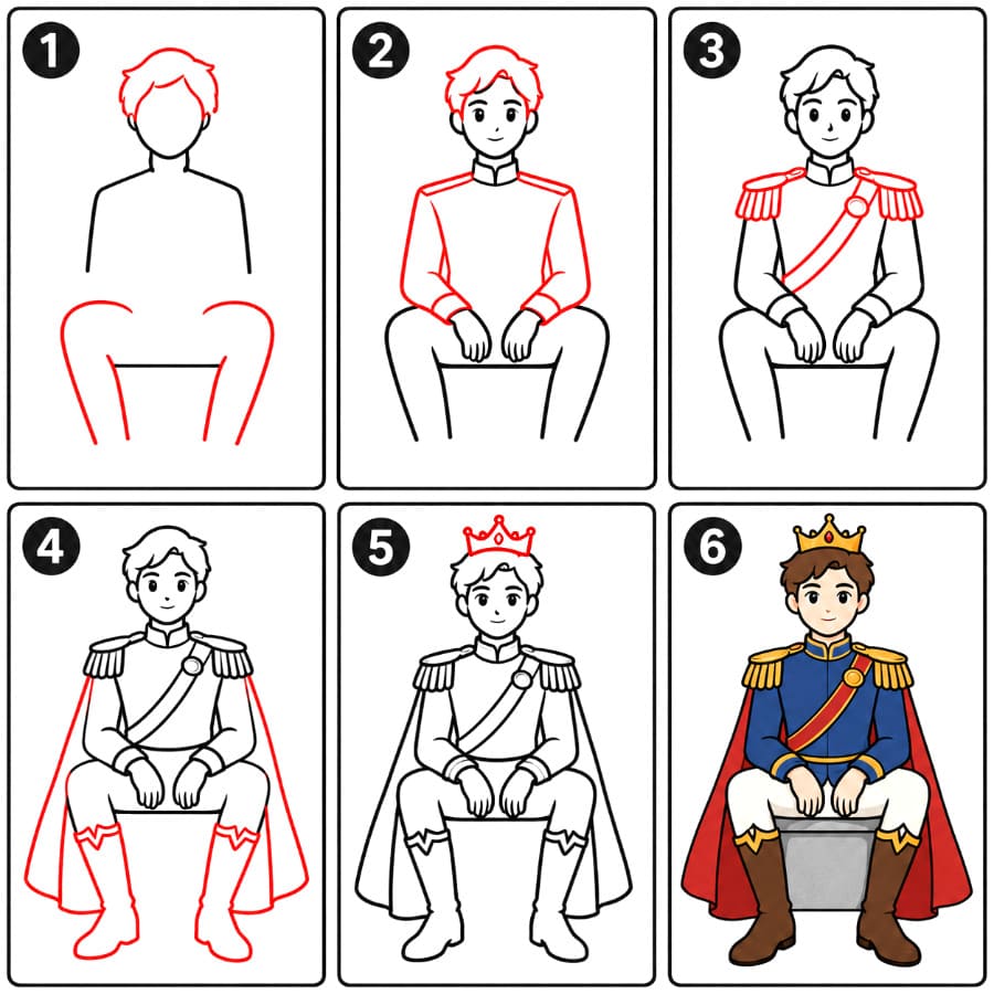 Prince assis dessin