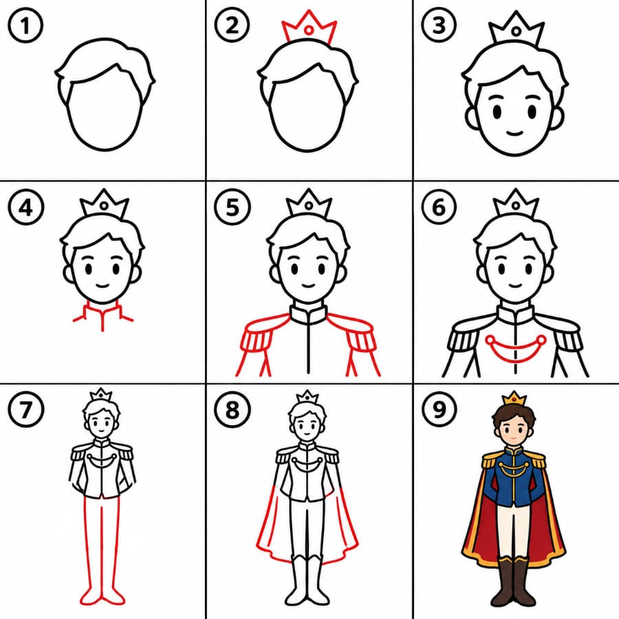 Prince debout dessin
