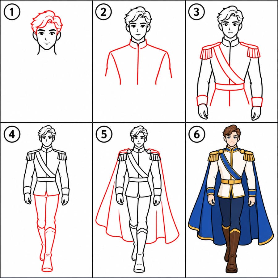 Prince qui marche dessin