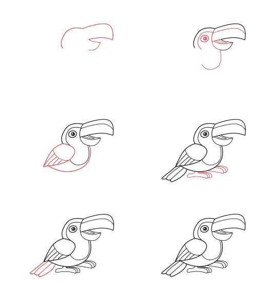 Toucan de dessin animé dessin