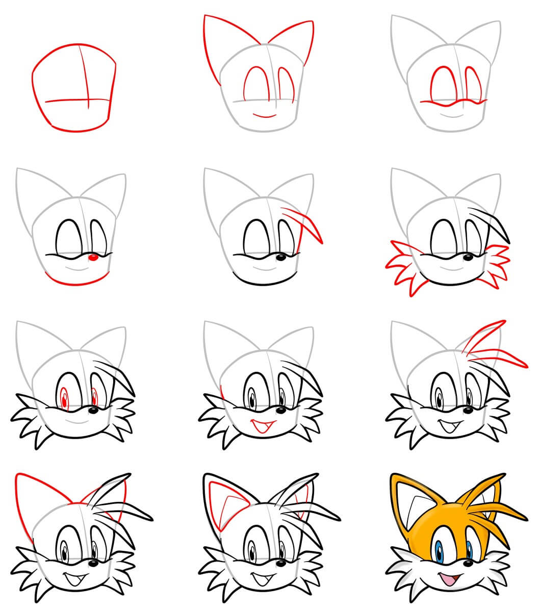 Visage de Tails dessin