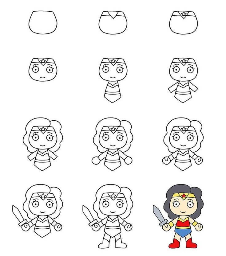 Wonder Woman chibi dessin