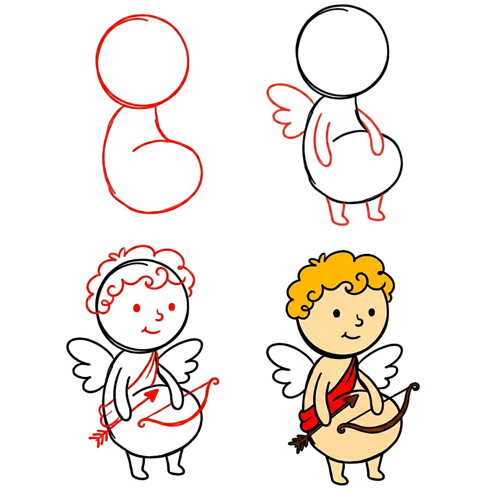 Cupidon à imprimer dessin