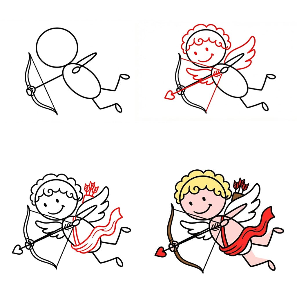 Cupidon de la Saint Valentin dessin