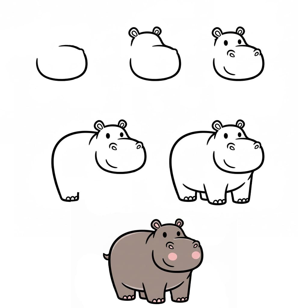 Hippopotame dessin
