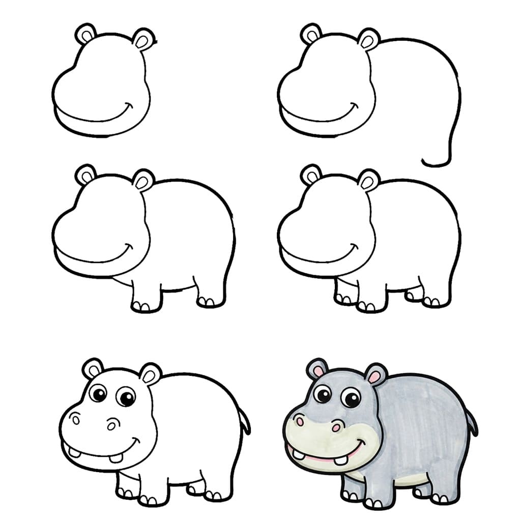 Hippopotame normal dessin