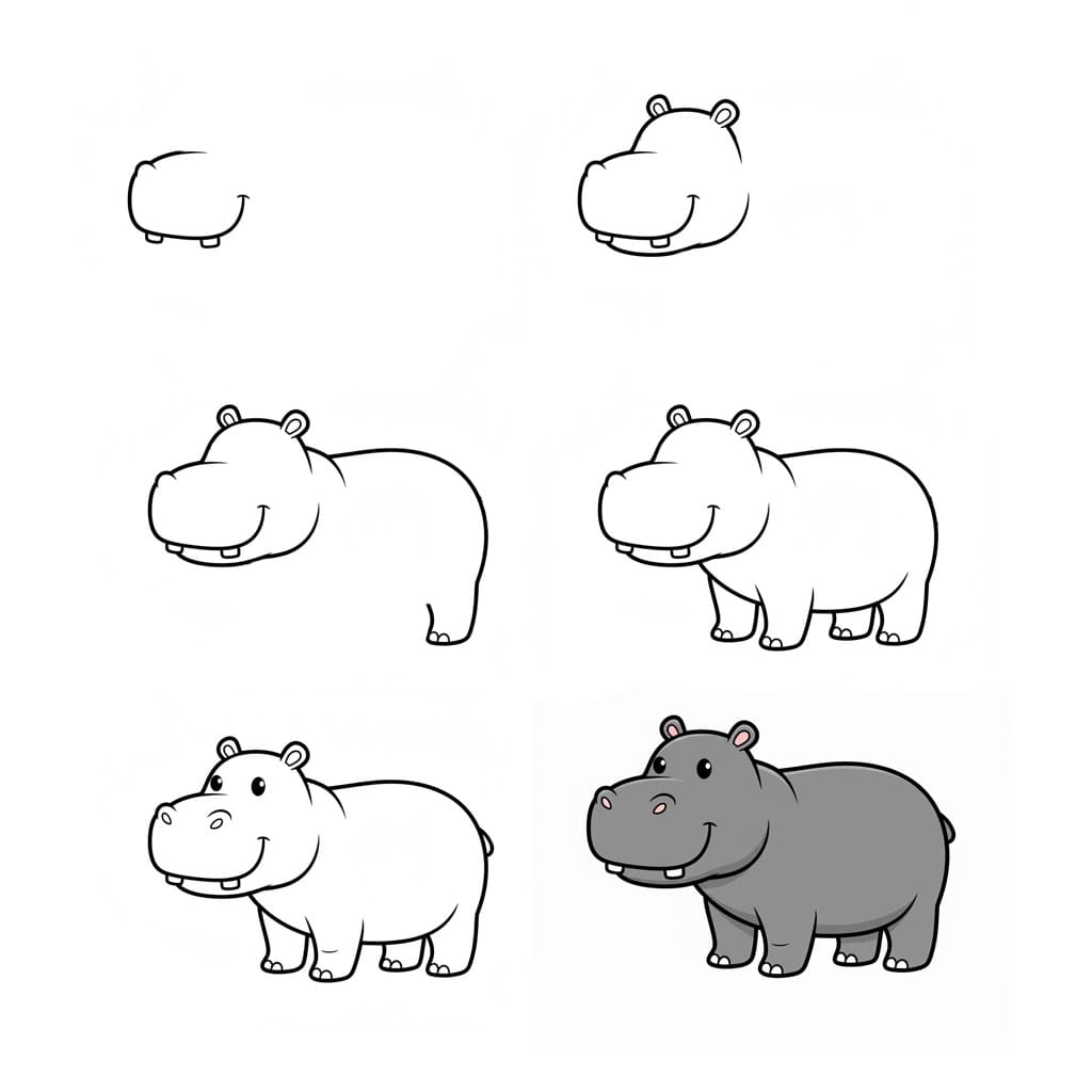 Image d'hippopotame gratuite dessin