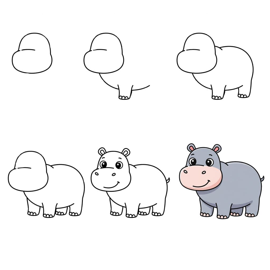 Sourire d'hippopotame dessin