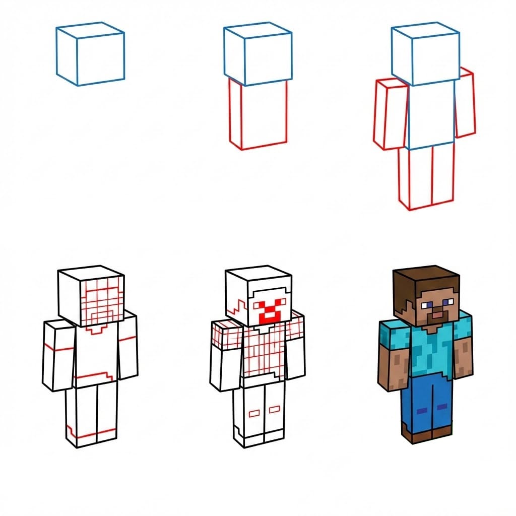 Contour de Minecraft dessin