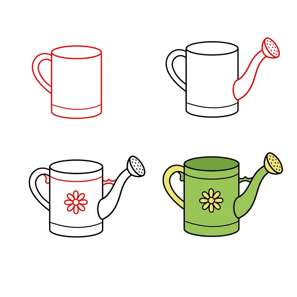 Décoratif Arrosoir dessin