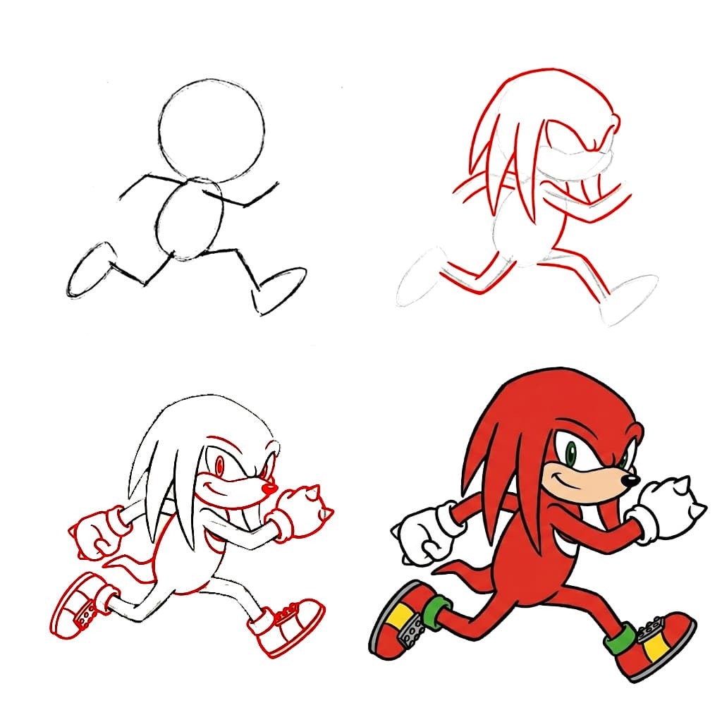 Exécuter l'image Knuckles dessin