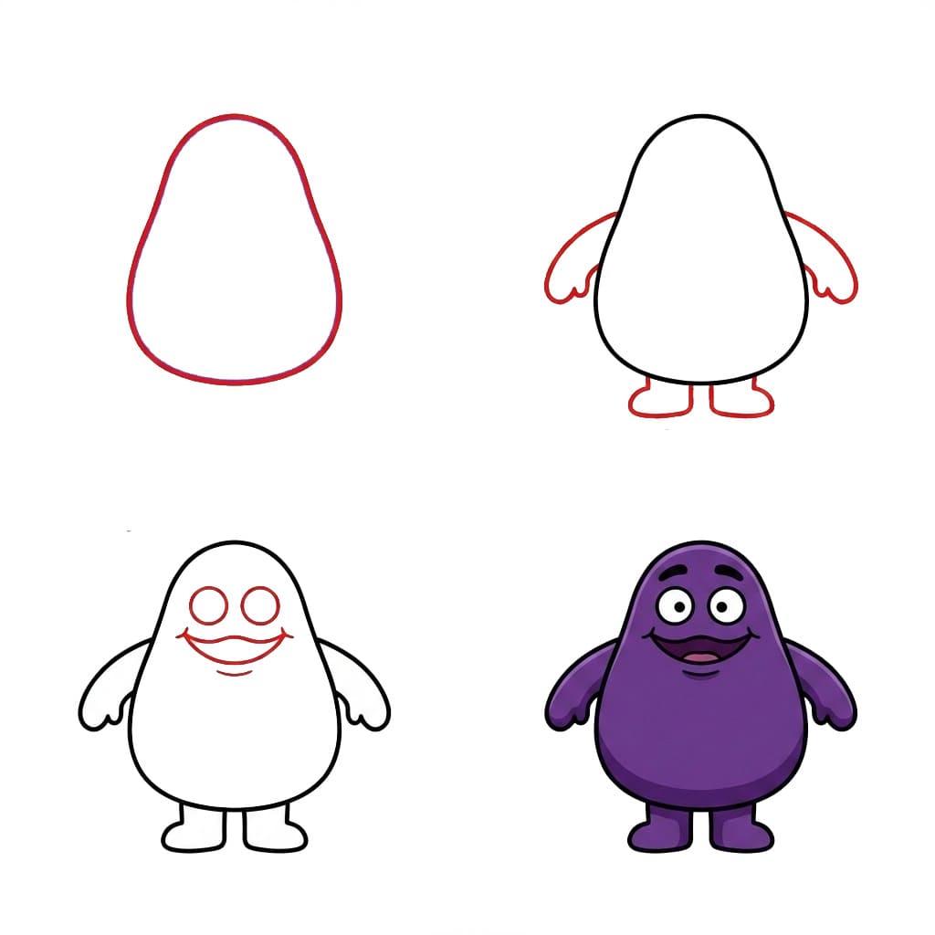 Grimace Facile dessin