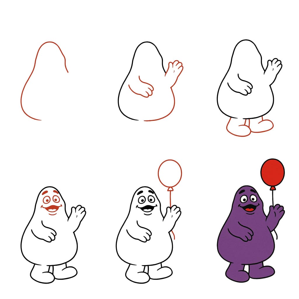 Grimace tenant un ballon dessin