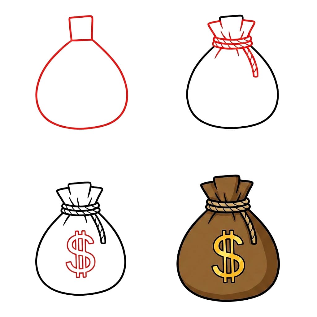 Gros sac d'argent dessin