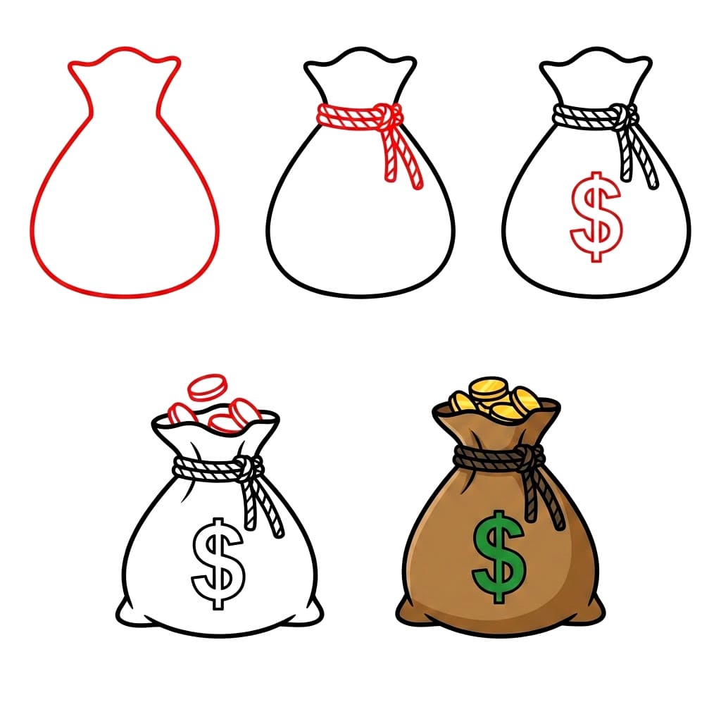 Image de sac d'argent dessin