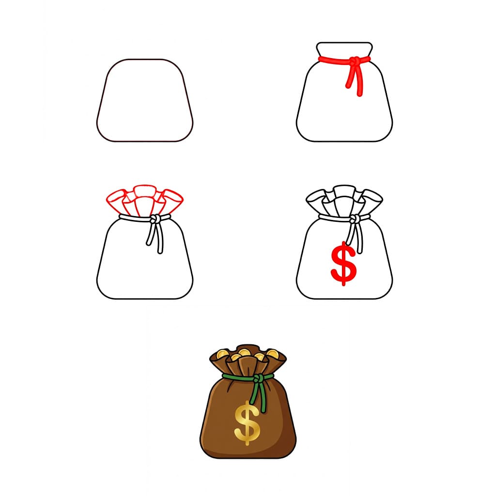 Image sac d'argent dessin