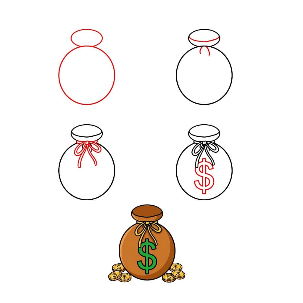 Joli sac d'argent dessin