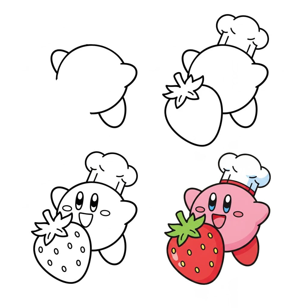 Kirby et Fraise dessin