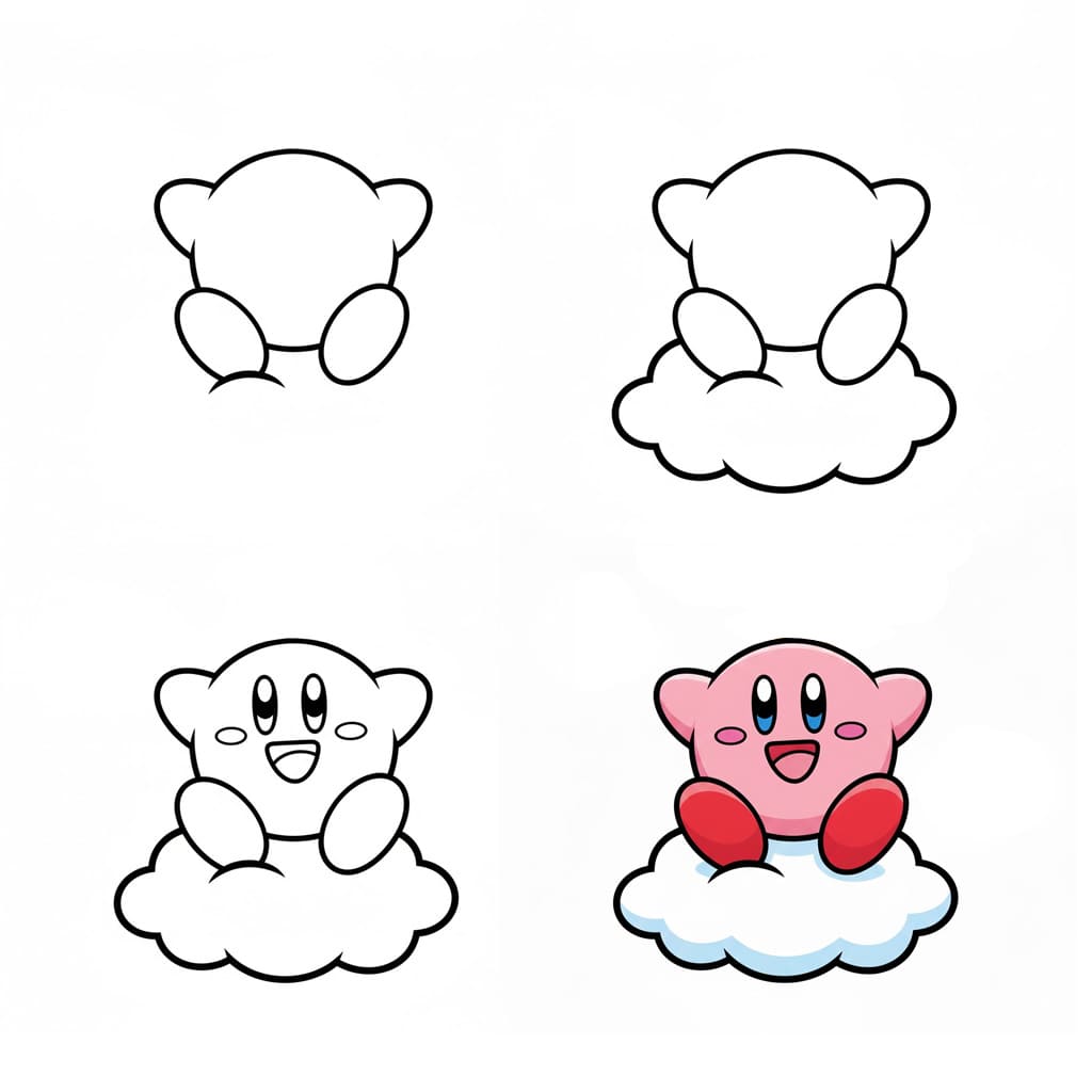 Kirby heureux dessin
