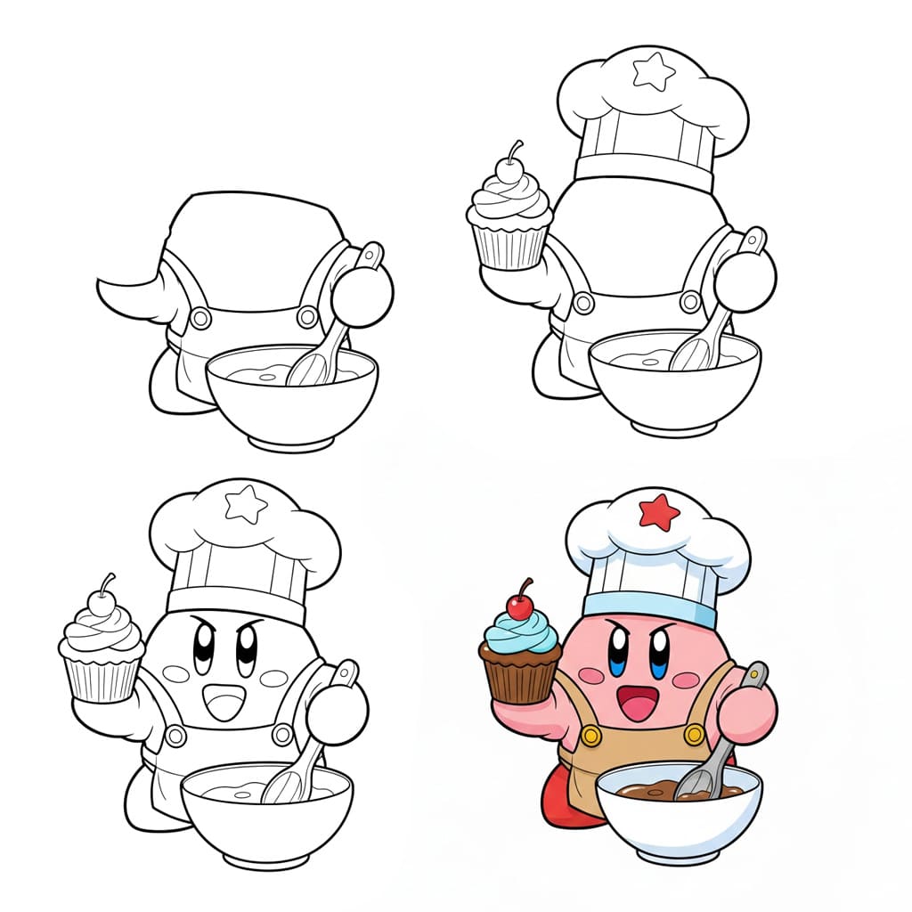 Kirby le cuisinier dessin