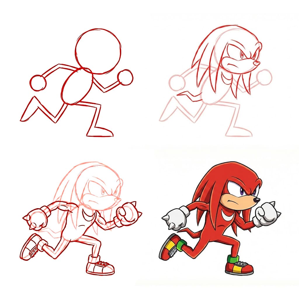 Knuckles en colère dessin