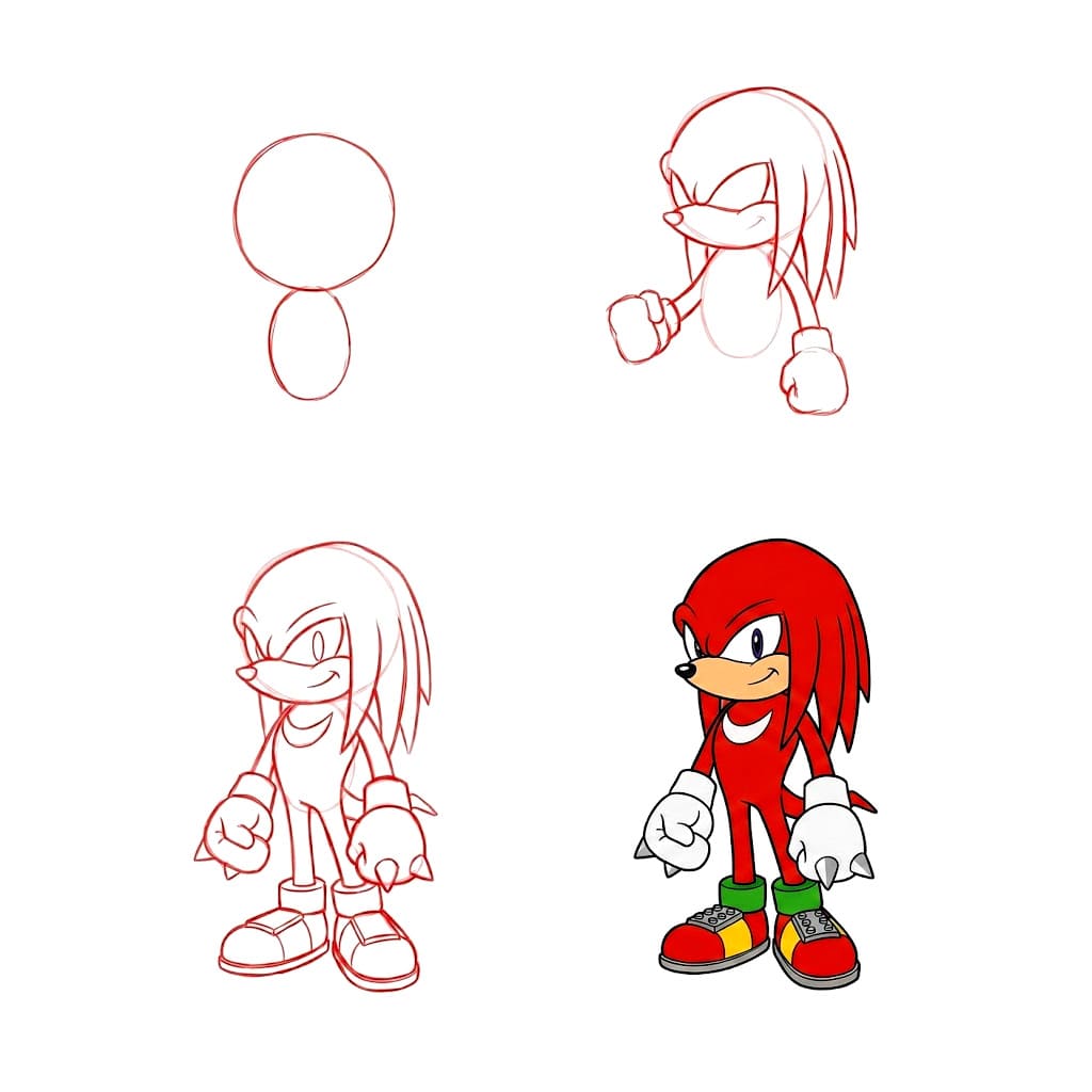 Knuckles facile dessin