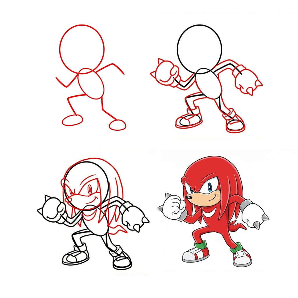 Knuckles prêt dessin