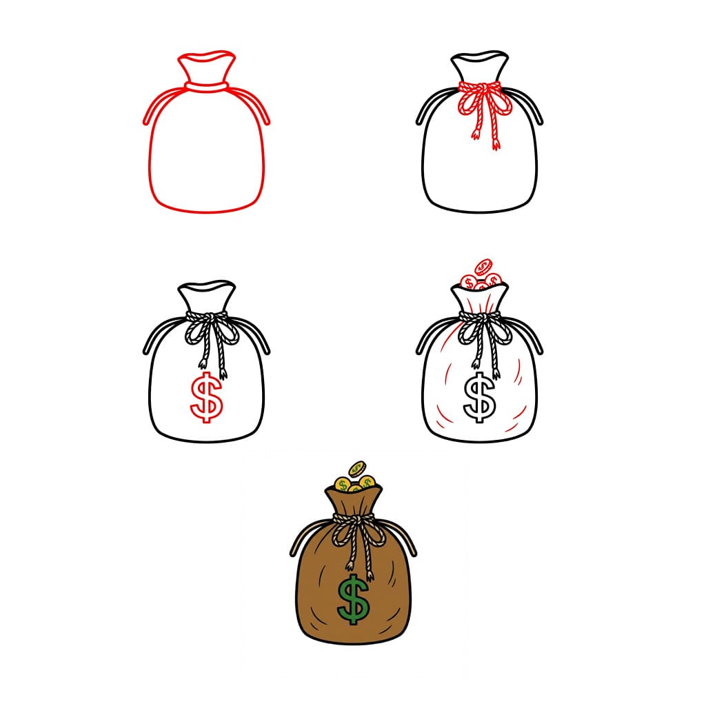 Modèle de sac d'argent dessin