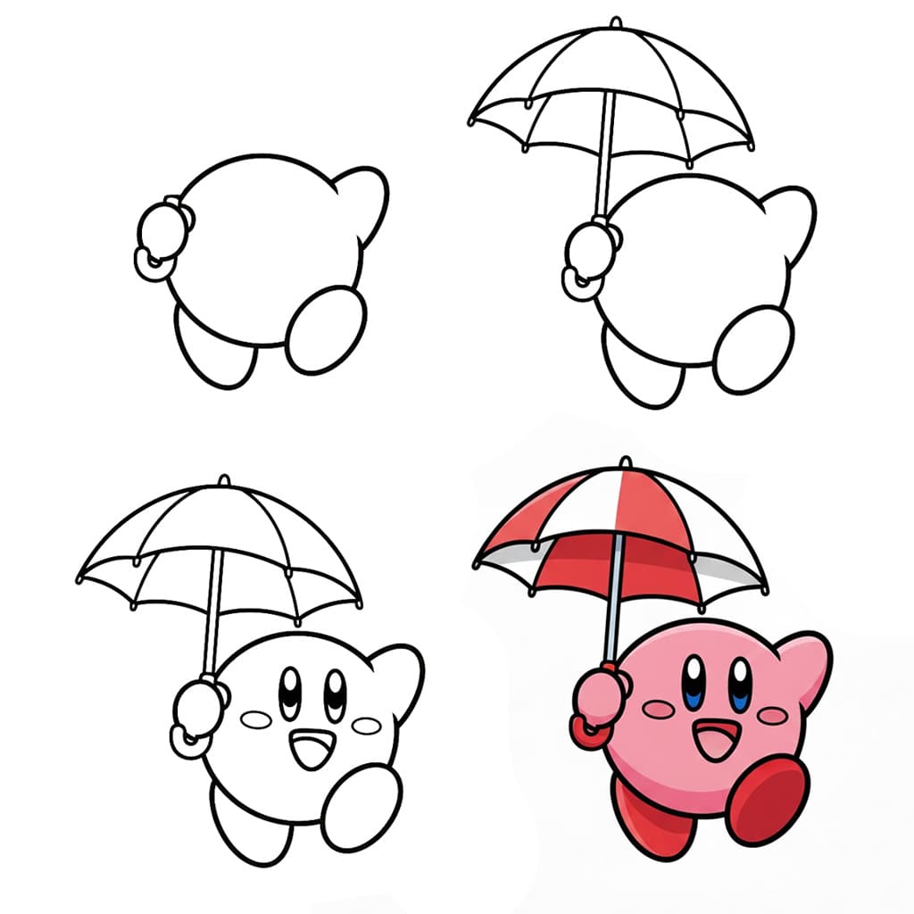 Parapluie Kirby dessin