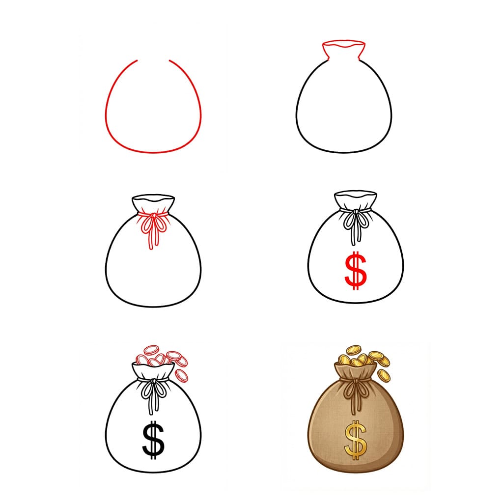 Petit sac d'argent dessin