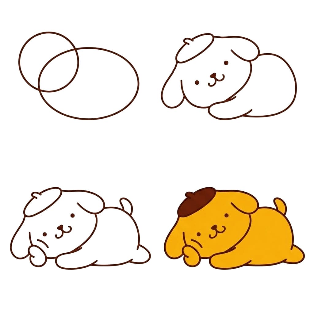 Pompompurin allongé dessin