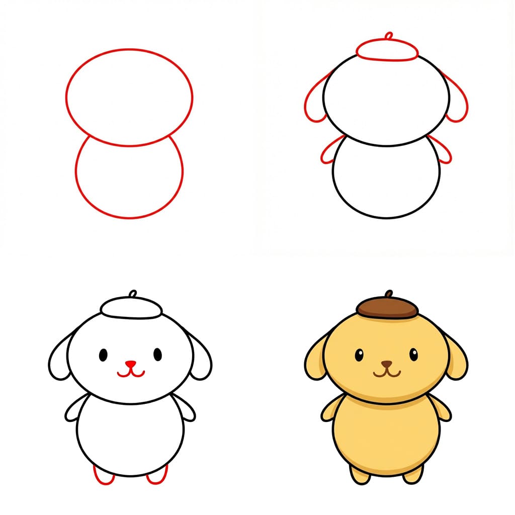 Pompompurin dessinant dessin