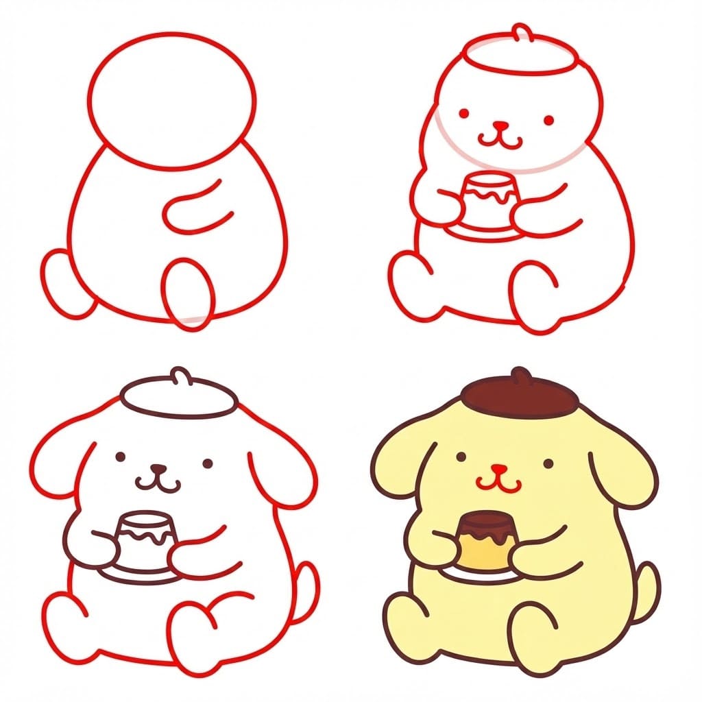 Pompompurin mange dessin