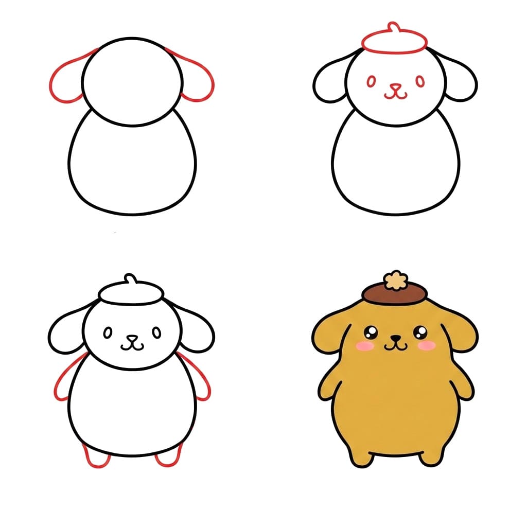 Pompompurin souriant dessin