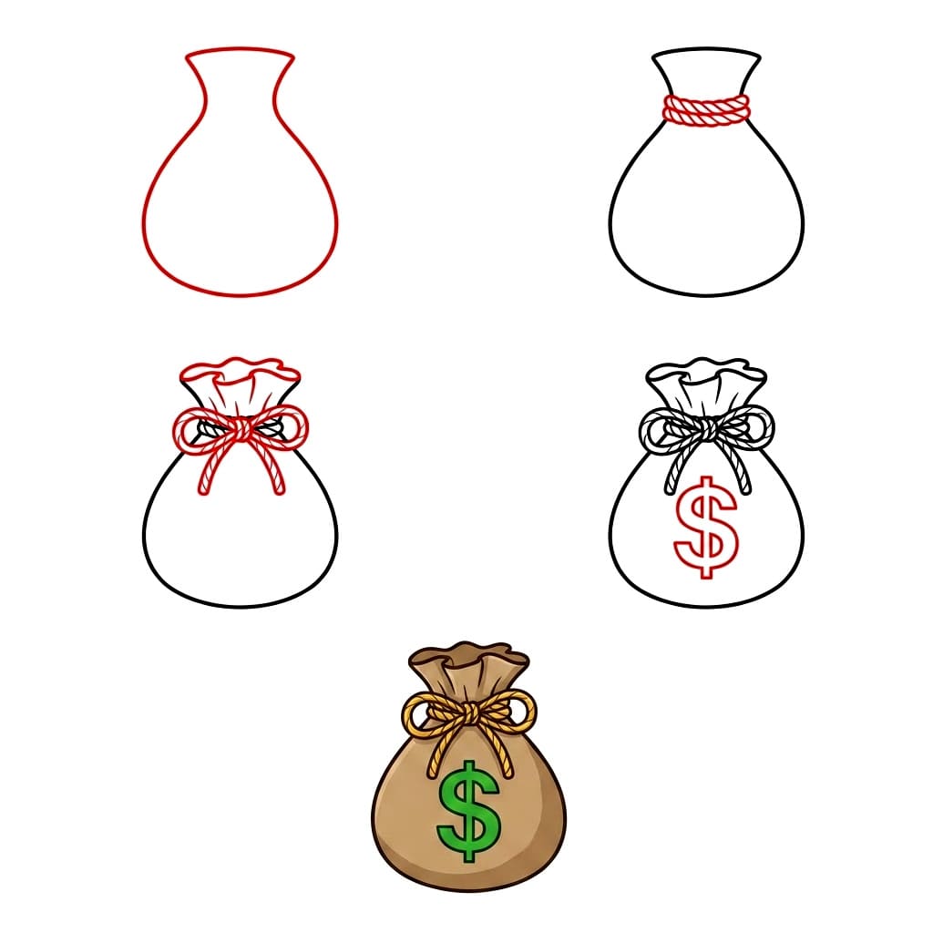 Sac d'argent simple dessin