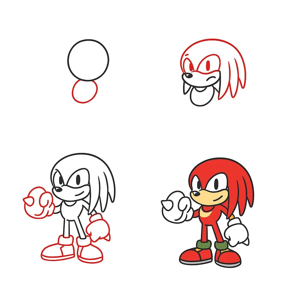Souriant Knuckles dessin
