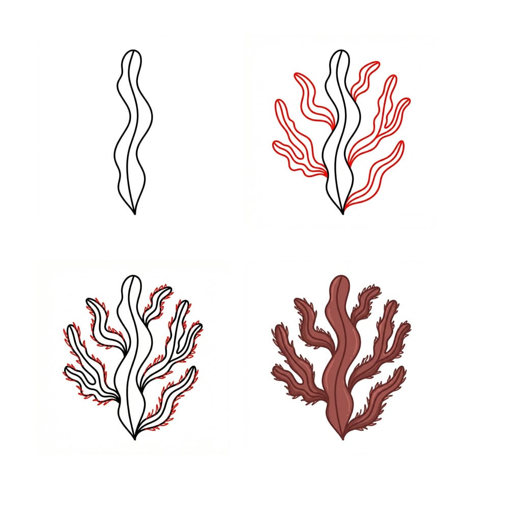 Algues rouges dessin