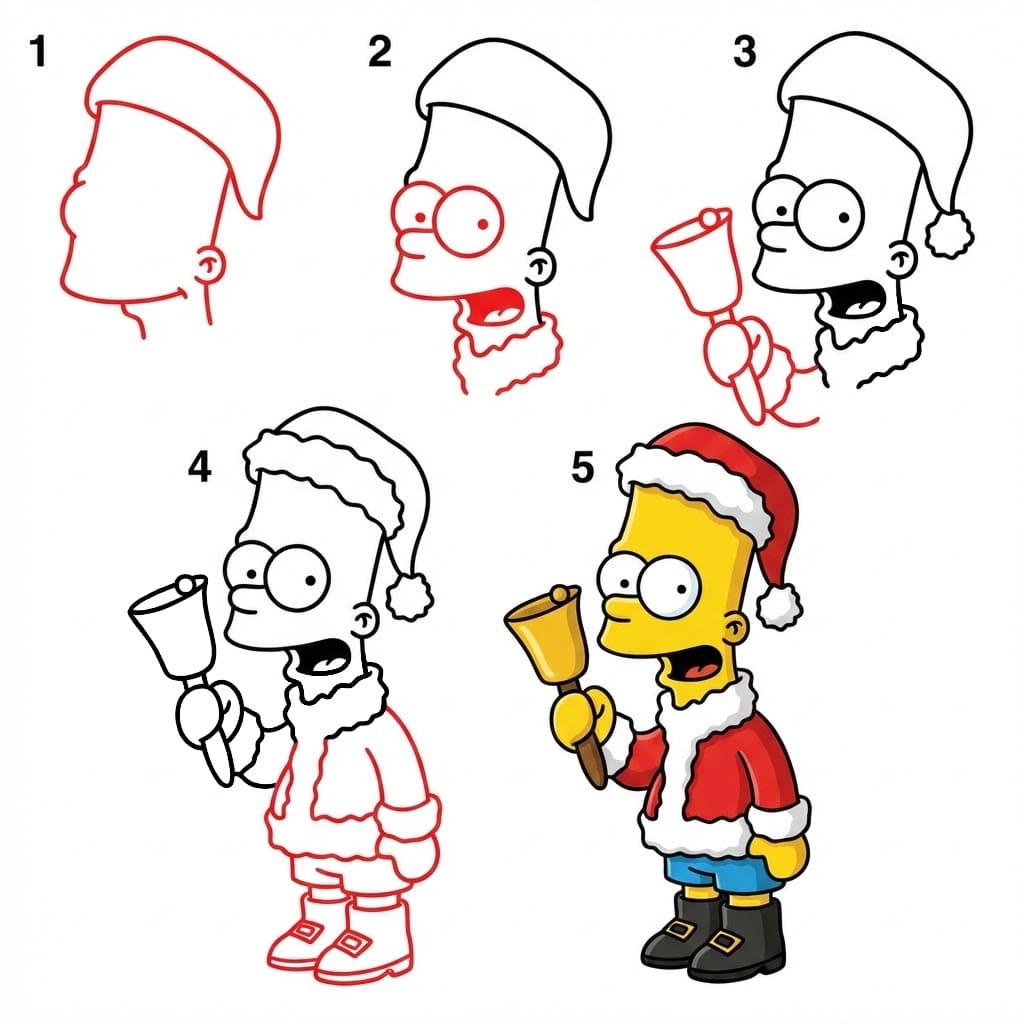 Bart Simpson à Noël dessin