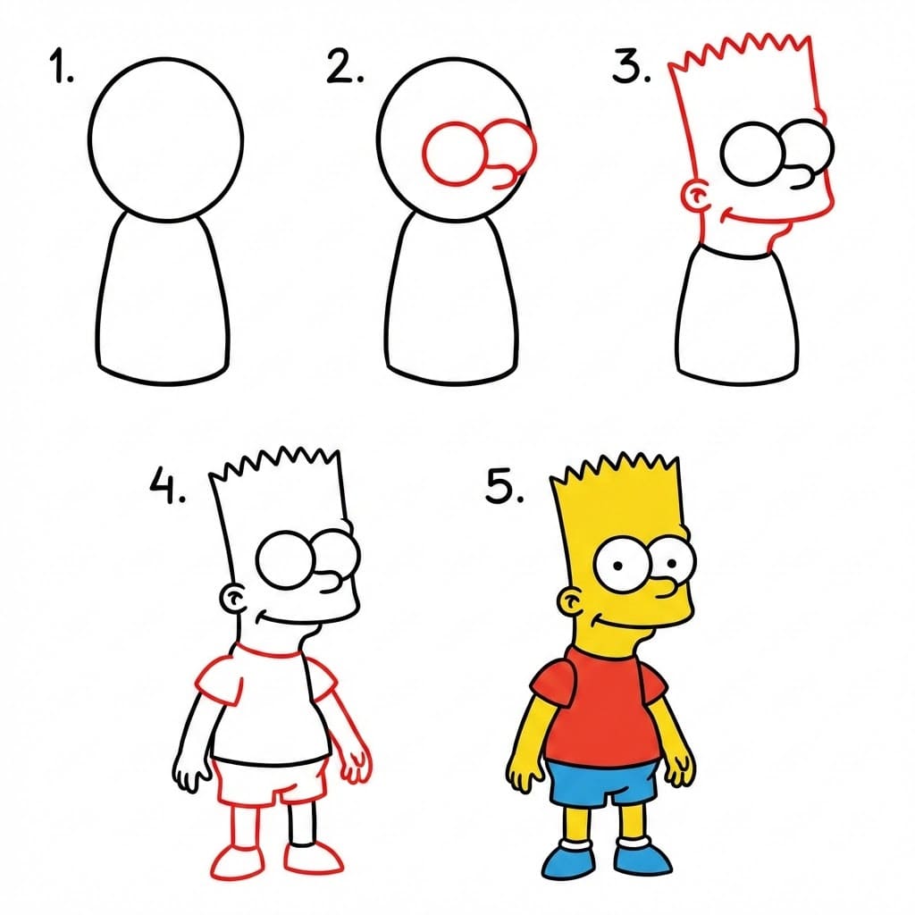 Bart Simpson debout dessin
