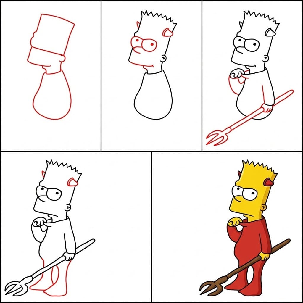 Bart Simpson diabolique dessin