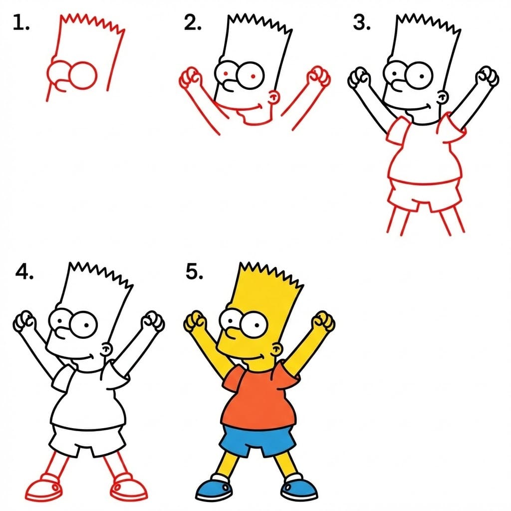 Bart Simpson faisant de l'exercice dessin