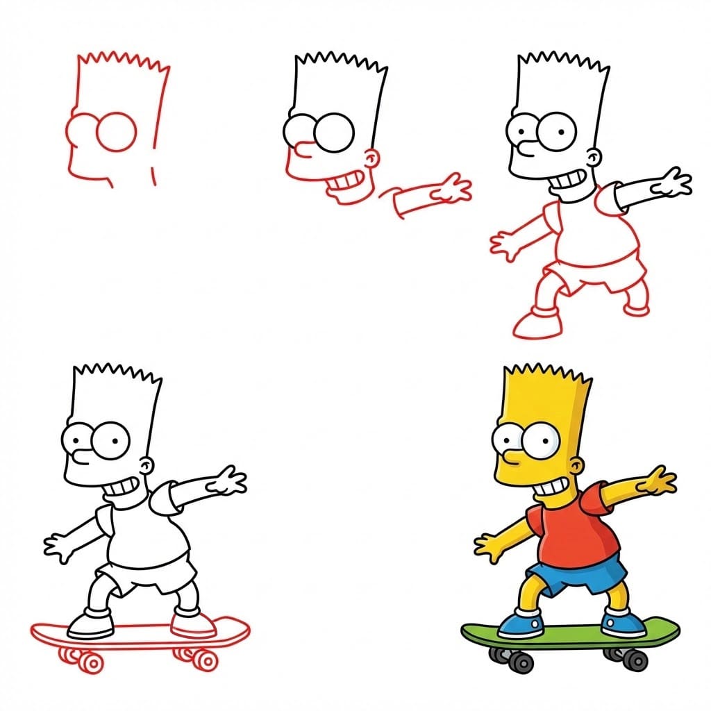 Bart Simpson heureux dessin