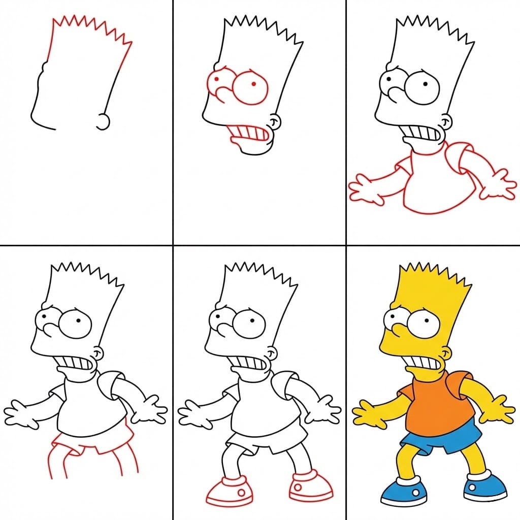 Bart Simpson inquiet dessin