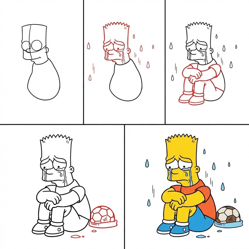 Bart Simpson pleurant dessin