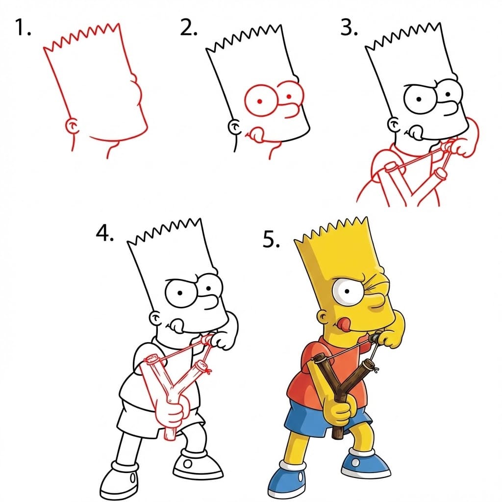 Bart Simpson tirant dessin