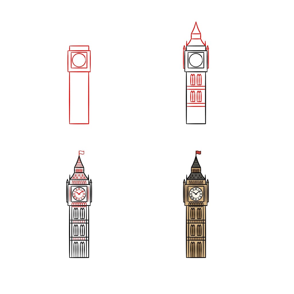 Big Ben de nuit dessin